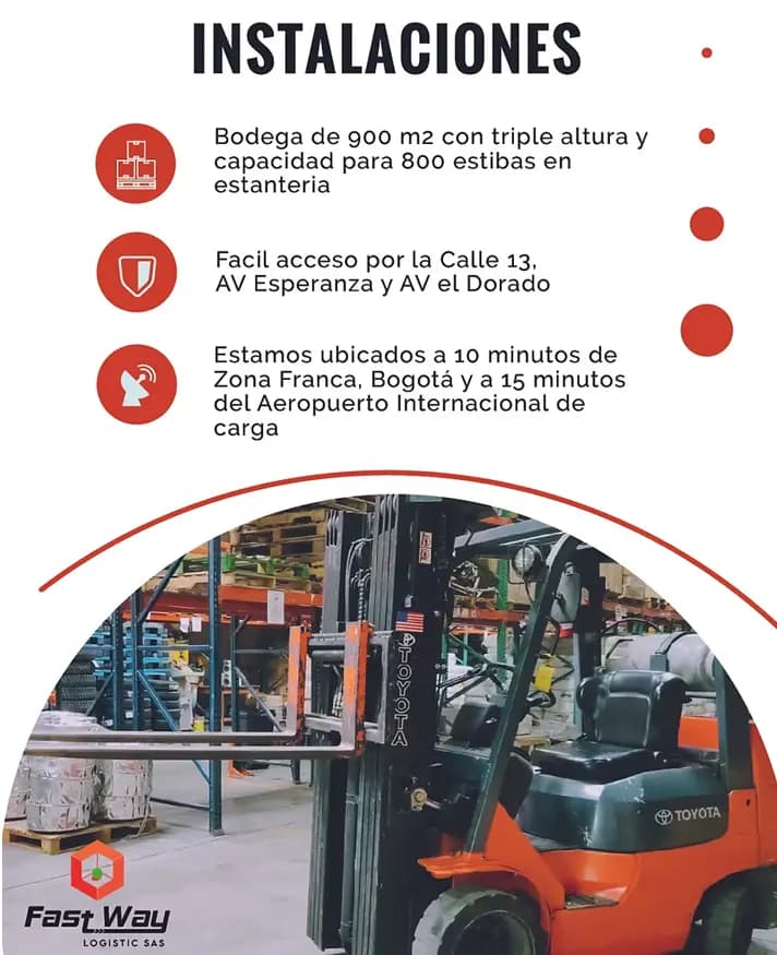 Instalaciones de bodega para logística nacional